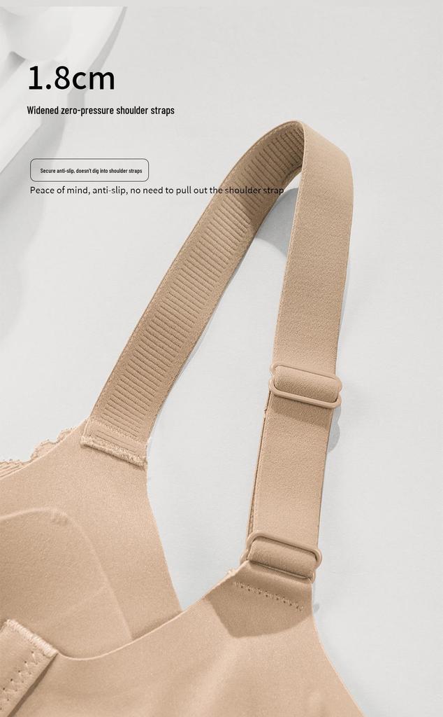 Lace Trim Seamless Deep V Soft Support Wireless Bra for Small Busts