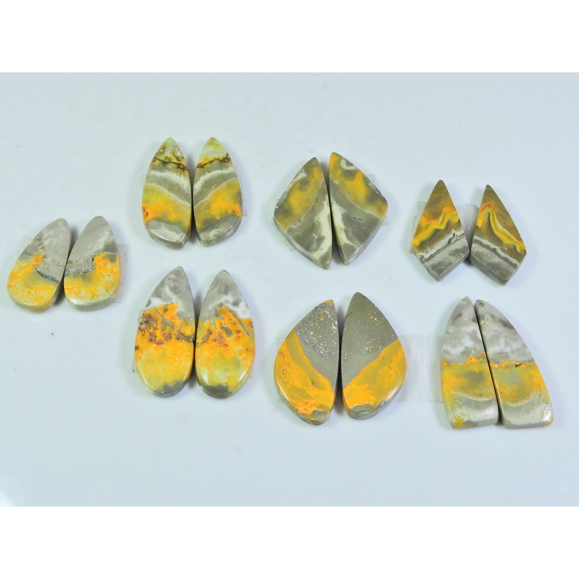 

101Cts. Natural Bumble Bee Jasper Pair Fancy Cabochon Gemstone 07 Pair Lot C-106