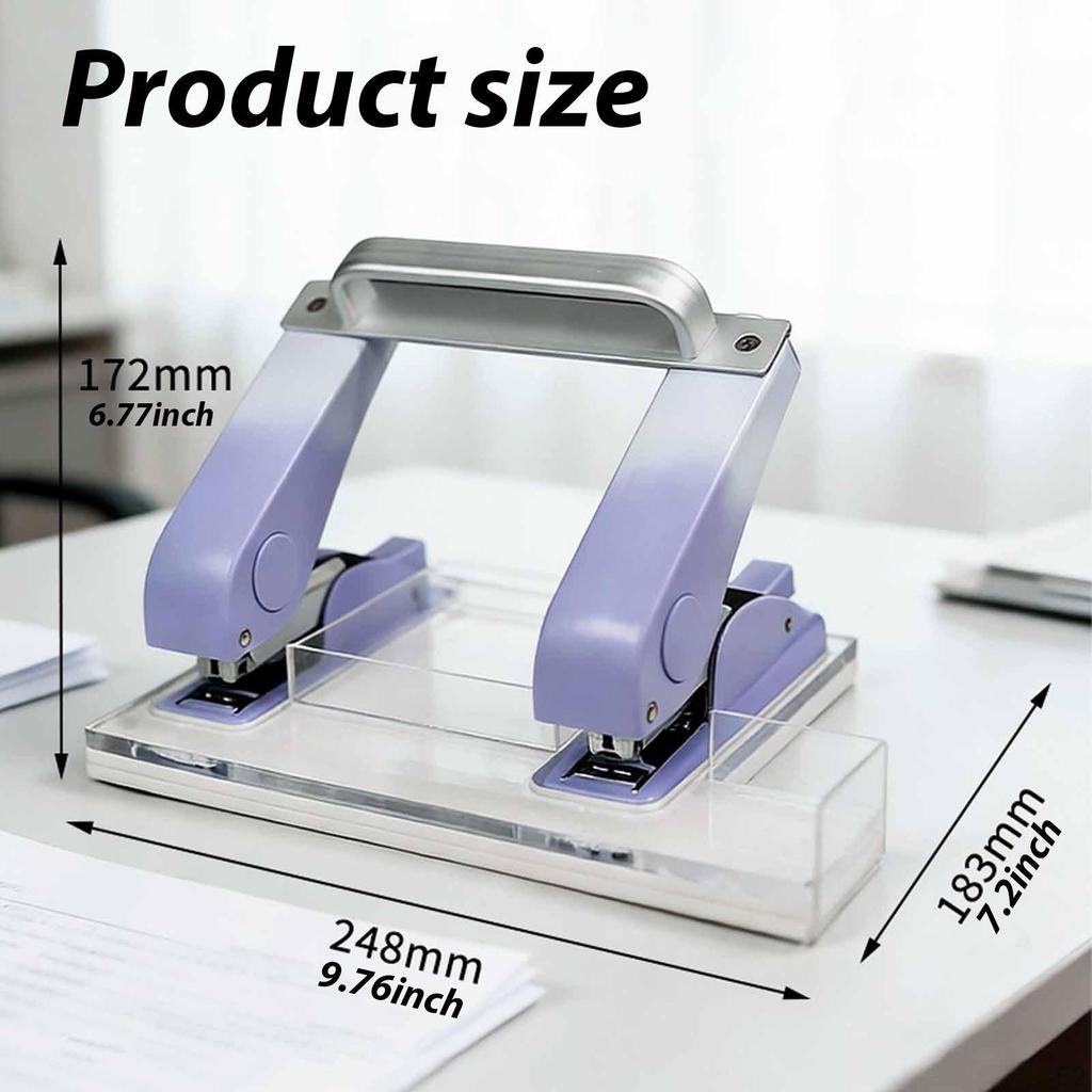 Heavy Duty Double Row Fits 24/6 Effortless with Storage Box Manual Office for Students Commercial