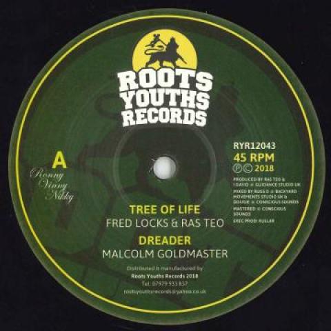 12inch Record FRED LOCKS, RAS TEO; MALCOLM GOLDMA - Tree Of Life; Dreader / Life Of Dub RYR12043 Roots Youths Re 2018 UK Reggae, Ska & Dub