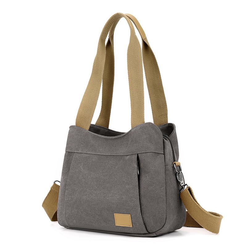 Canvas Tote Bag For Women With Zipper Closure And Inner Pockets For Daily Use