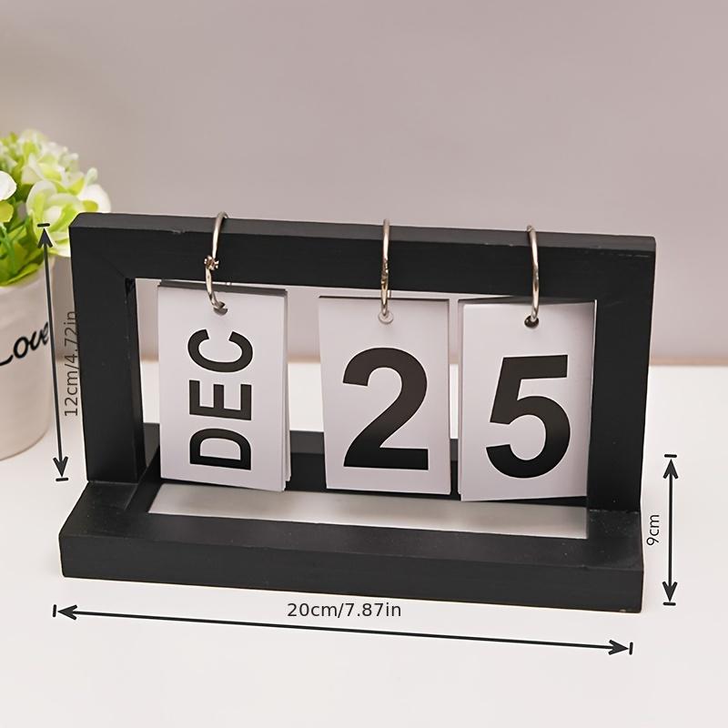 1pc Wooden Calendar,Yearly Desk Calendar Decoration, DIY Wooden Calendar, Creative Year-Round Decoration for Home and Office