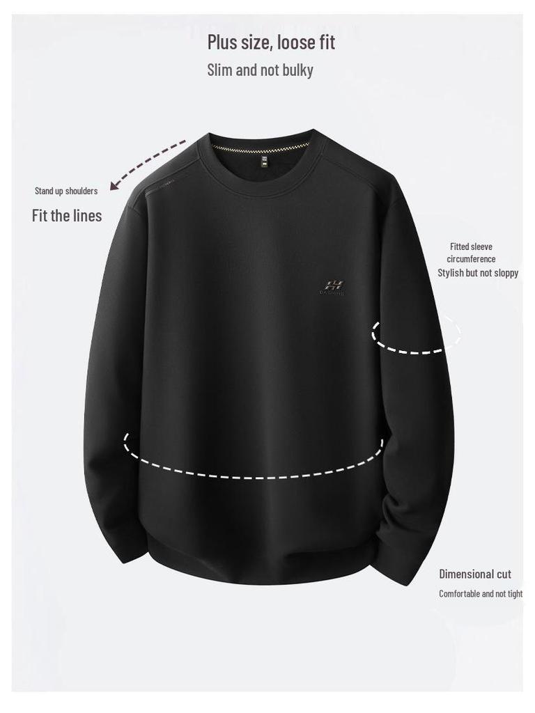 Herren 2025 Winter Übergröße Fleece-gefüttertes Rundhals-Sweatshirt - Verdickt & Lockerer Schnitt