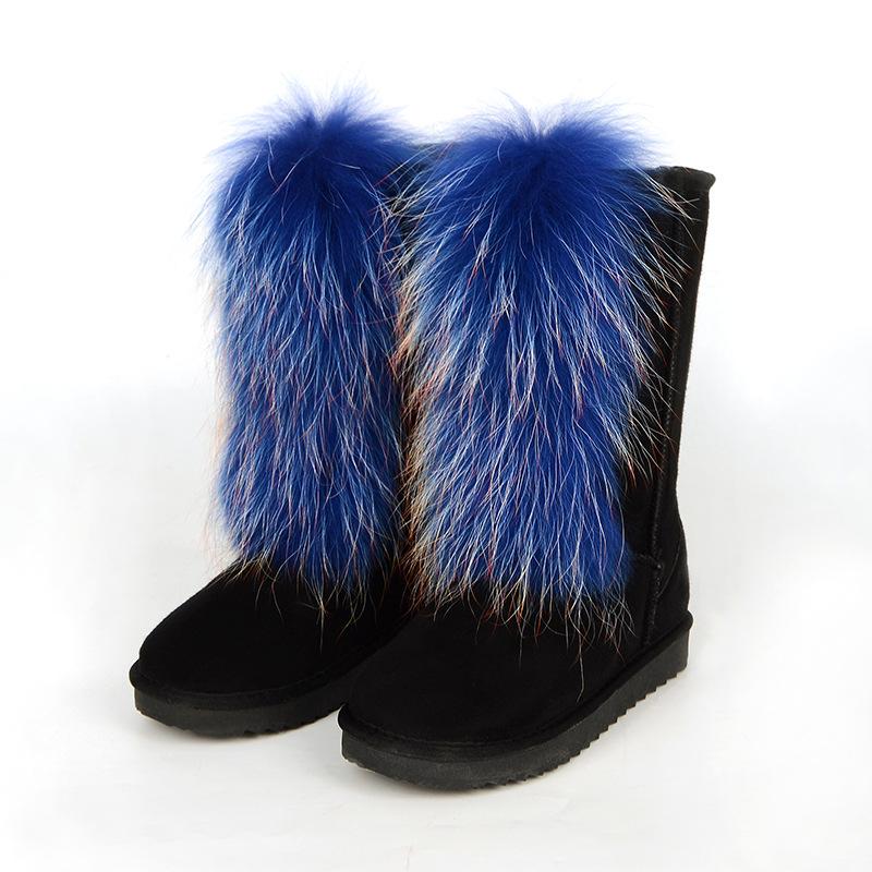 2025 Mao Mao boots children winter thick-soled high-heeled warm-fitting medium tube snow boots boots wear high-top fox hair