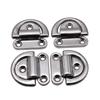 6mm Folding Deck Pad Eyes Lashing D Ring Tie Down Point Anchor Fixing Cleat Plate Mirror Polish Marine Grade 316 Stainless Steel