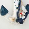 Nautical Wooden Ornament with Rope Beach Ocean Theme Wall Art Rustic Coastal Door Hanging Ornament for Bedroom Living Room Decor