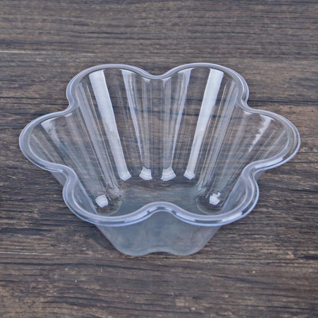 100 Bucăți Bol Transparent în Formă de Floare pentru Înghețată Mall Portabil de Unică Folosință Cupă pentru Desert de Ciocolată Patiserie Gadget de Bucătărie