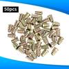 50Pcs Hex Drive Threaded Inserts Zinc Alloy Wood Insert Nuts Hex Drive Head Nuts  Threaded for Wood