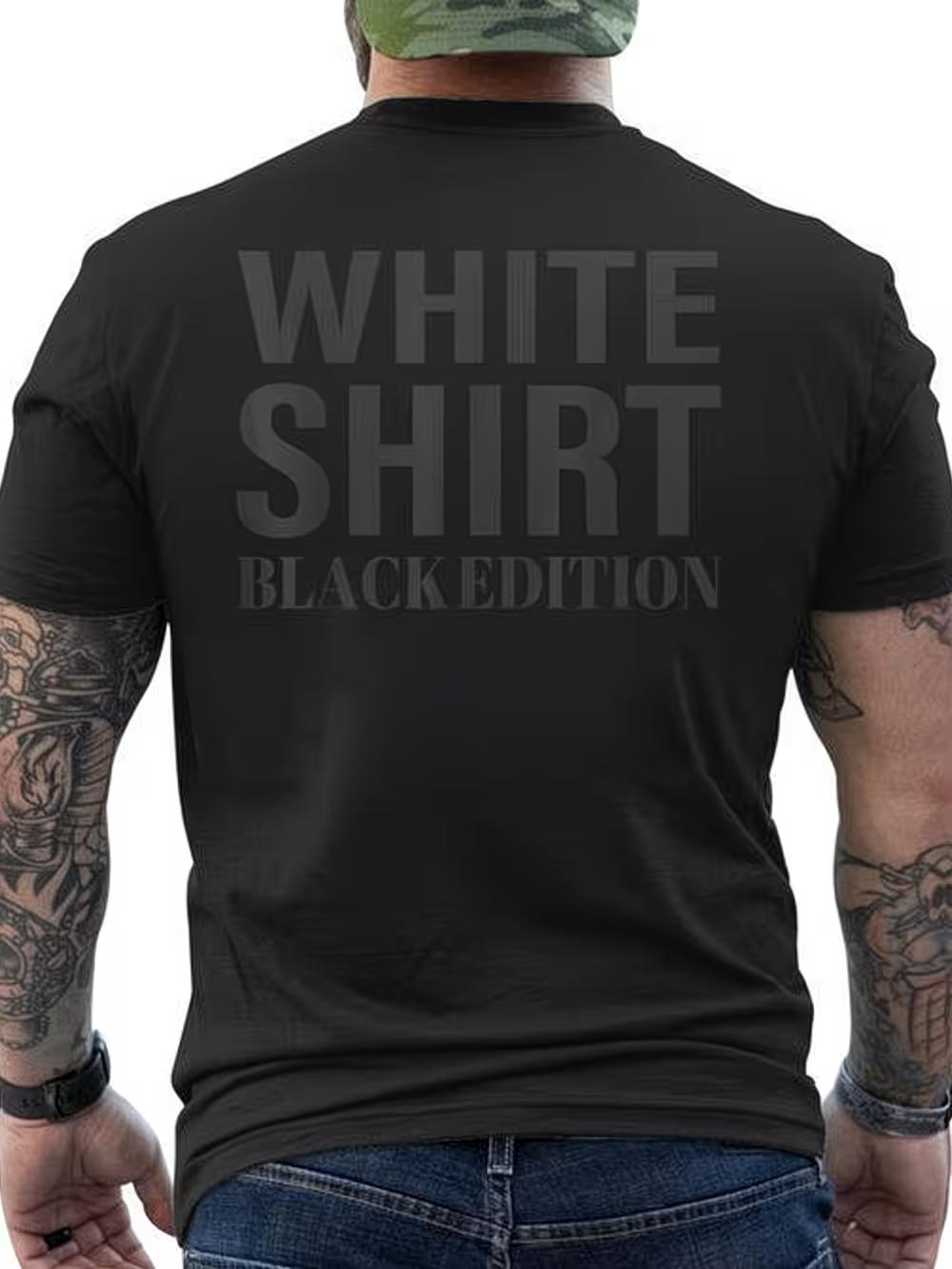 A New Black Crew Neck T-Shirt Featuring a Printed Back - It S Soft And Comfy XXXL