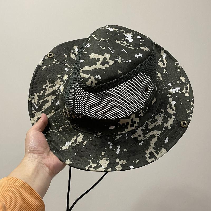 Hat men's summer big brim outdoor fishing sun protection hat sun hat bucket hat construction site dry farm work sun hat