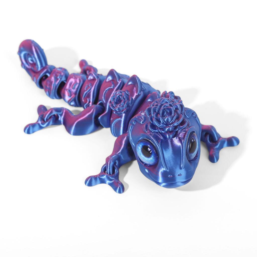 Chameleon Figures 3D Printing Multi-joint Movable Simulation Eyes for Home Accessories Kids Gift Living Room Decoration