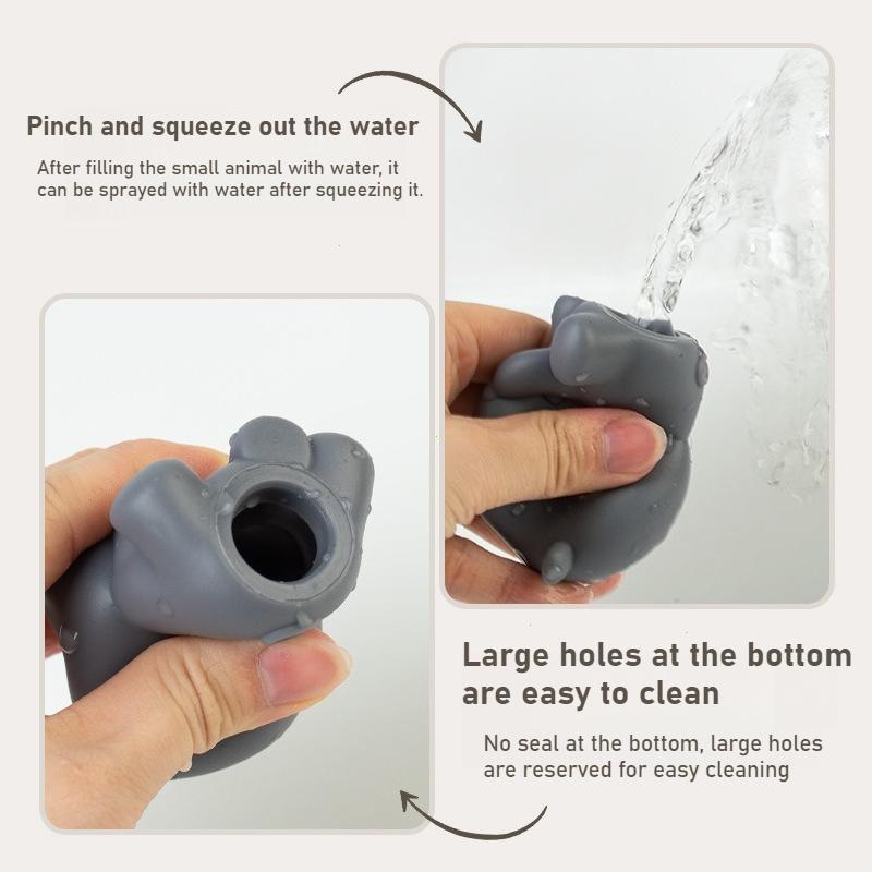 Baby Bath Toys Stacking Bath Boat Toy Silicone Adorable Animal Finger Puppets for Children Interactive Floating Squeeze Toy Gift