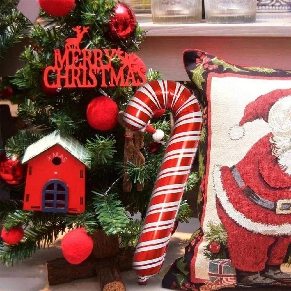 5pcs 84x39cm Christmas Candy Cane Foil Balloons Xmas Walking Stick Candy Balloon Christmas New Year Party Decoration