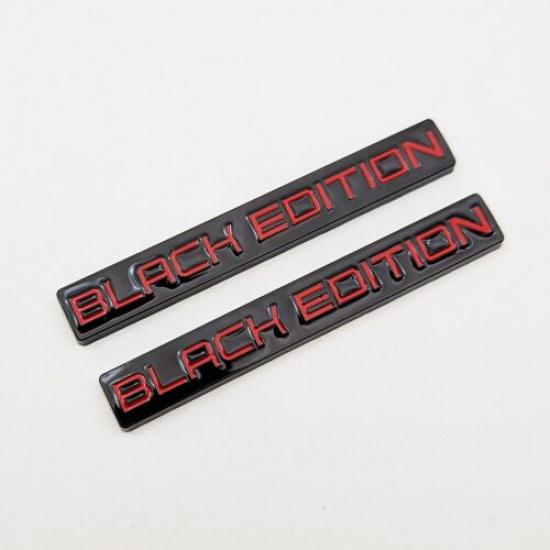 2x Black&Red Metal Black Editon  Emblems Sport Bagde Turbo Sticker Car Decal
