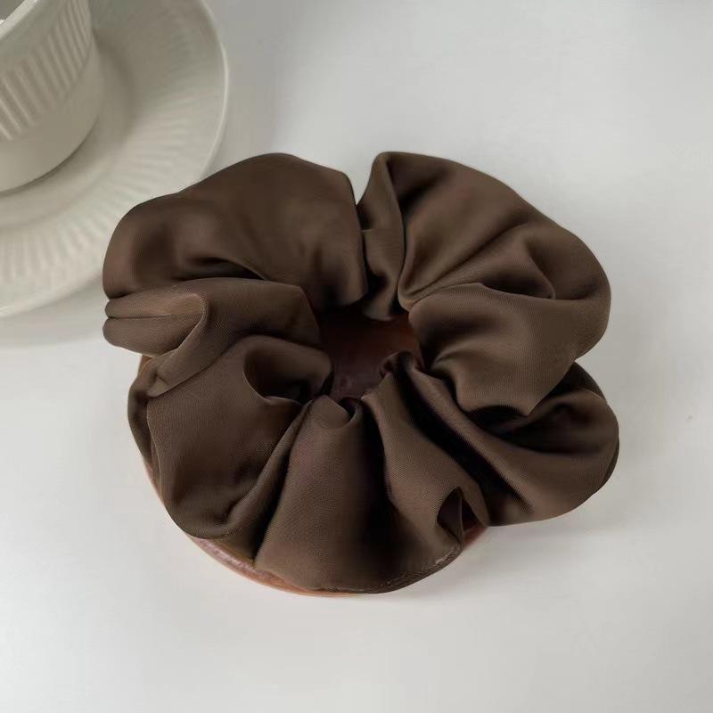 Women Solid Color Oversized Satin Silk Scrunchie Elastic Handmade Multicolor Hair Band Ponytail Holder Girls Hair Accessories