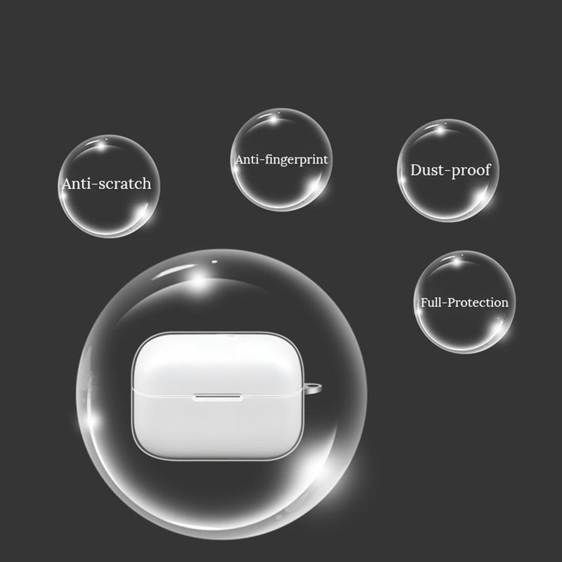 Crystal Clear Case for Anker Soundcore AeroClip Wireless Earbuds Shockproof Soft TPU Slim Protective Cover with Lanyard