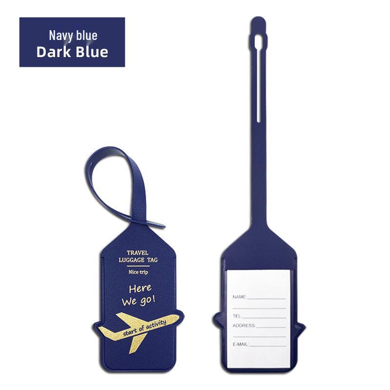 Doppelseitiger PU-Leder-Gepäckanhänger mit Flugzeugdesign