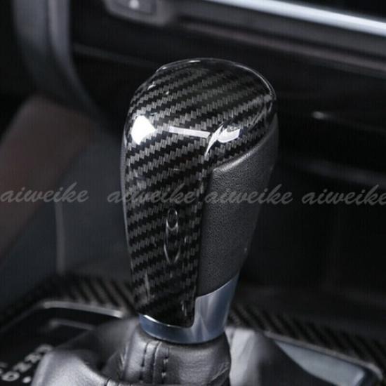 Carbon Fiber Style Inner Gear Shift Knob Cover Trim Fit For Mazda CX-5 2017-2024