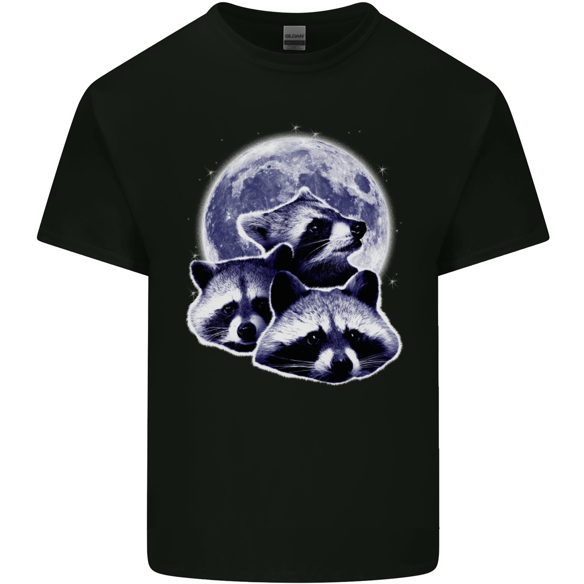 Raccoon Moon Unisexs Light Cotton TShirt S