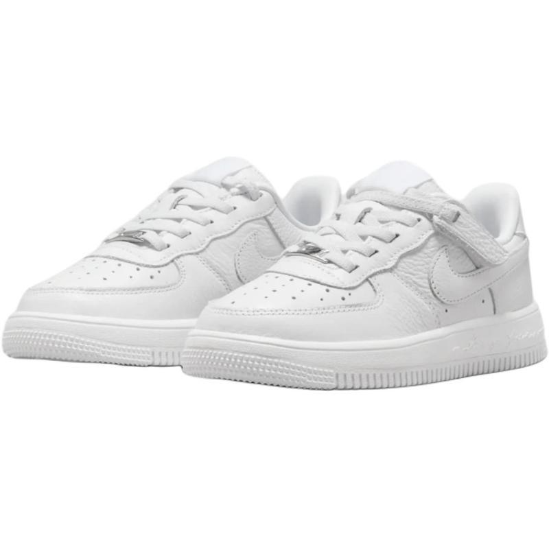 Nocta X Nike Air Force 1 Anti-Slip Wear-Resistant Low-Top Kids' Skateboarding Shoes White Children Aged 3-7 Years Old Sneakers HJ7925-100