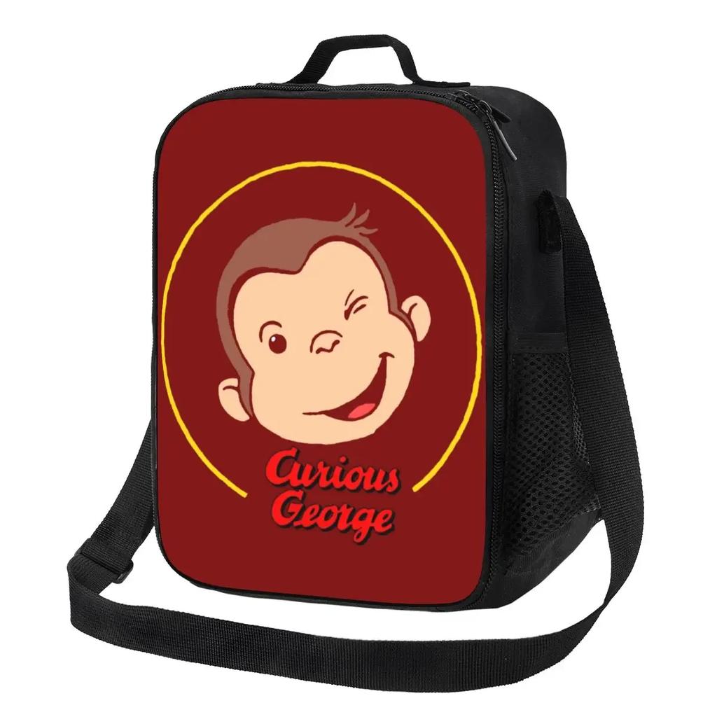 Neugieriger George Manga Isolierte Lunchtaschen für Frauen Wiederverwendbare Kühltasche Thermische Lebensmittel Bento Box Outdoor Camping Reisen