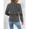 YYFS Women's Fashion Casual Plaid Print  Autumn Winter Long Sleeve Jackets & Coats