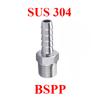 1/8" 1/4" 3/8" 1/2" 3/4" BSP NPT Male Female To 4 5 6 8 10 12 14 16 19 25 mm Hose Barb 304 Stainless Steel Pipe Fitting Connetor