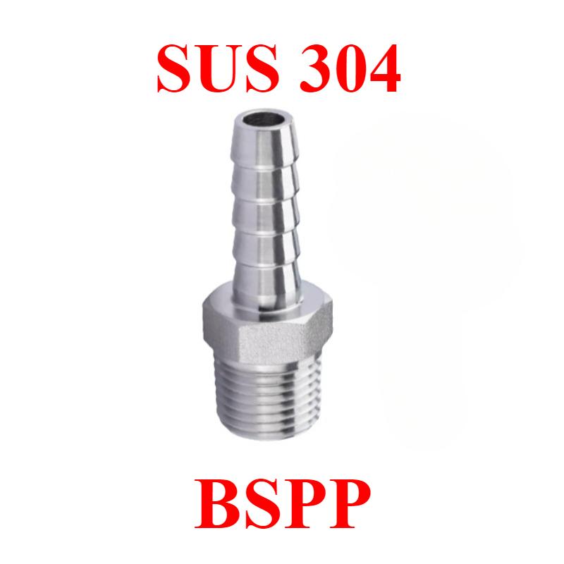 1/8" 1/4" 3/8" 1/2" 3/4" BSP NPT Male Female To 4 5 6 8 10 12 14 16 19 25 mm Hose Barb 304 Stainless Steel Pipe Fitting Connetor