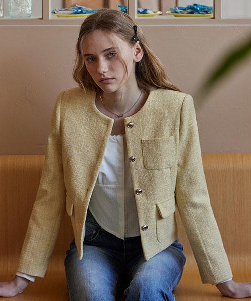 Haint Saint No Collar Tweed Jacket