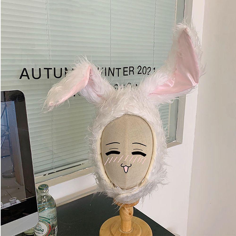 Kawaii Photo Props Festival Earflap Costume Toy Party Plush Cosplay Rabbit Ear Headgear Bunny Hat