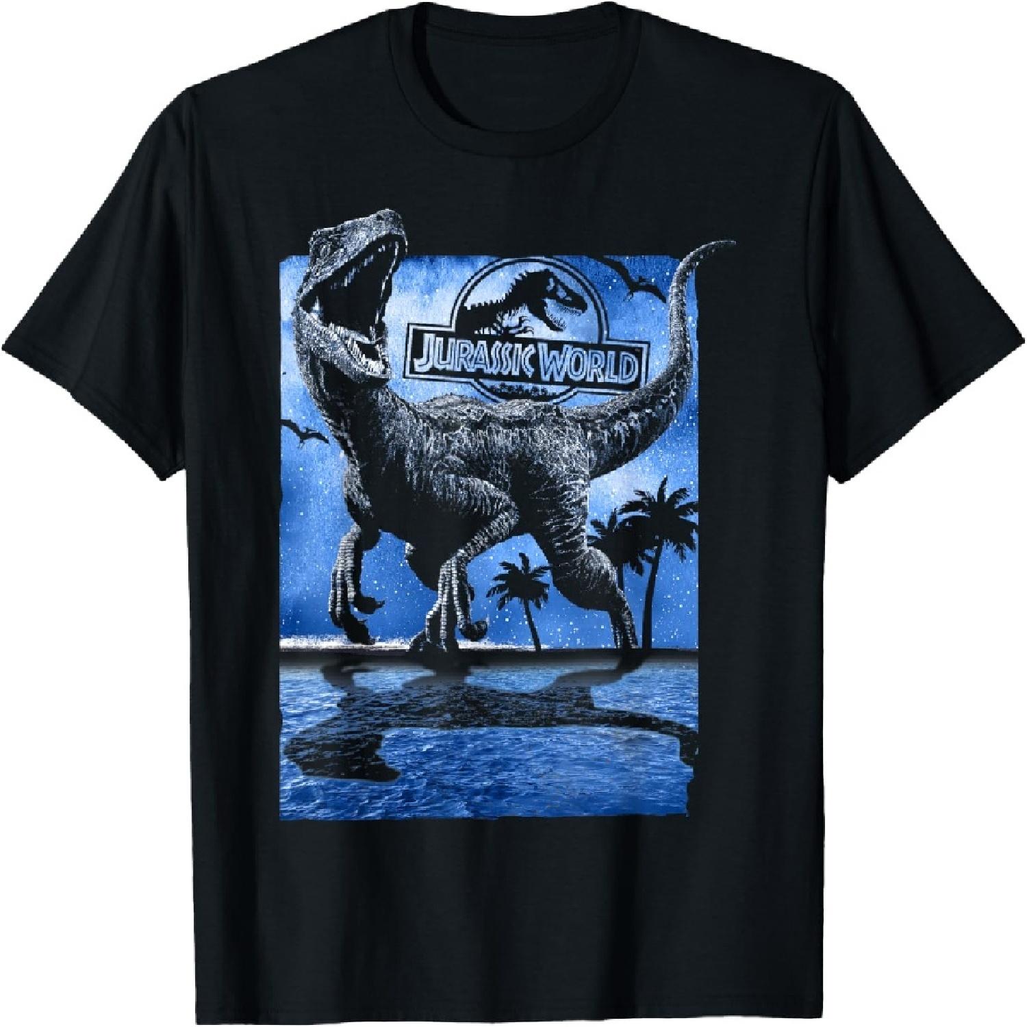 

Футболка з графічним логотипом Jurassic World Raptor Moon Light XXXXXL чорний