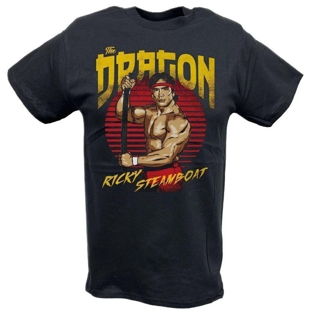 Ricky The Dragon Steamboat Cartoon Black Tshirt M