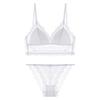 Summer popular U-shaped beautiful back underwear sexy lace rimless thin bra French triangle cup bra set