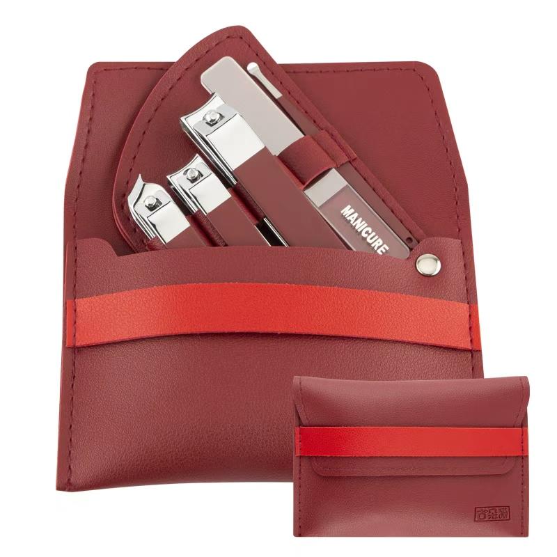 Nail Clippers 5-piece Set, Home Nail Clippers, Nail Clippers, Diagonal Pedicure Set, Complete Nail Art Tools, Ear Picks красный