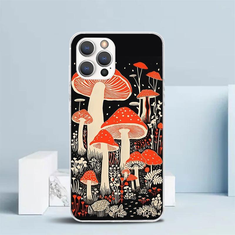 Colorful Mushroom Soft Cover for iPhone 16 17 Air 15 14 Pro Max 16E Phone Case 13 Mini 12 11 7 SE 8 Print Pattern Fit Cases 16 1