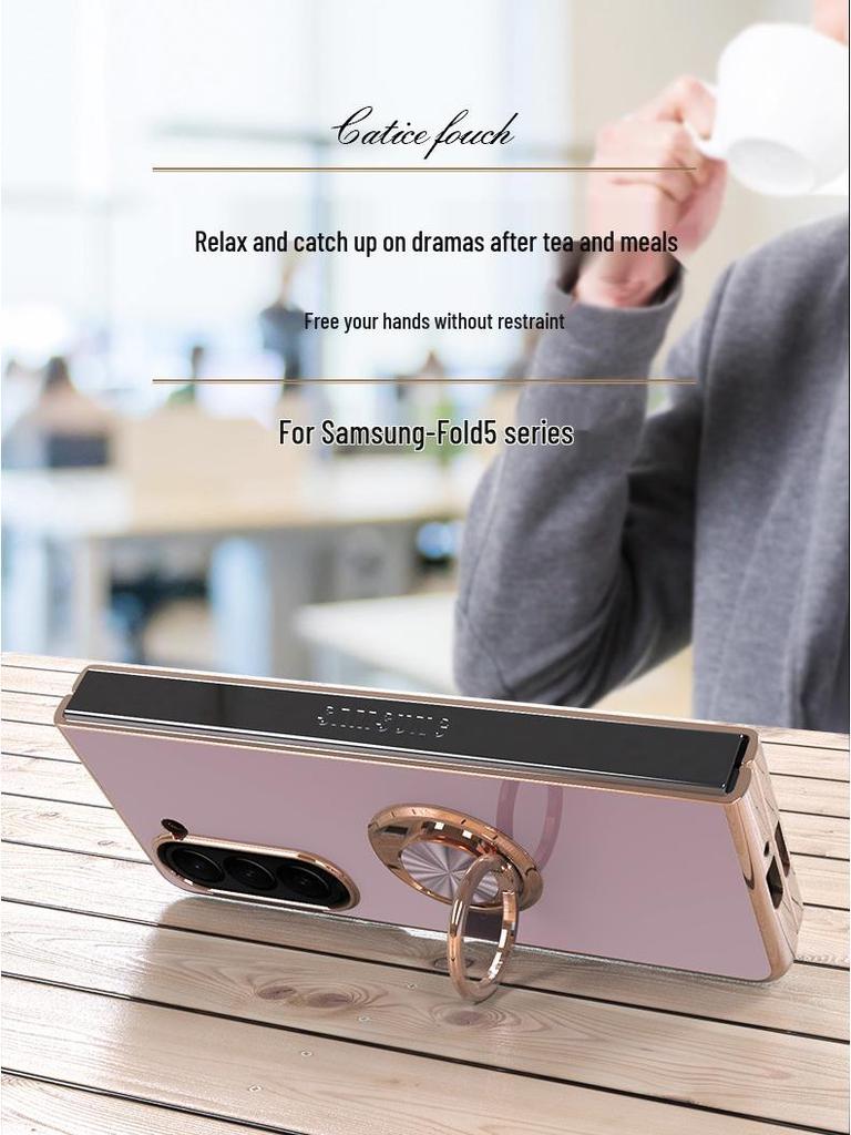 Samsung Galaxy ZFold7 Galvanisierte Schutzhülle mit Ringständer & Magnetischer Autohalterung
