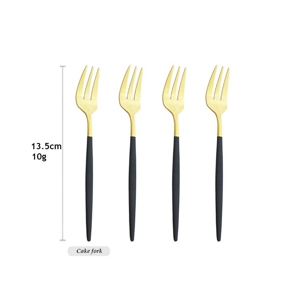 4PCS Stainless Steel Cutlery Rainbow Cake Fruit Fork Dinner Salad Fork Tableware Gold Dessert Fork For Hotel Party Kitchen Tool