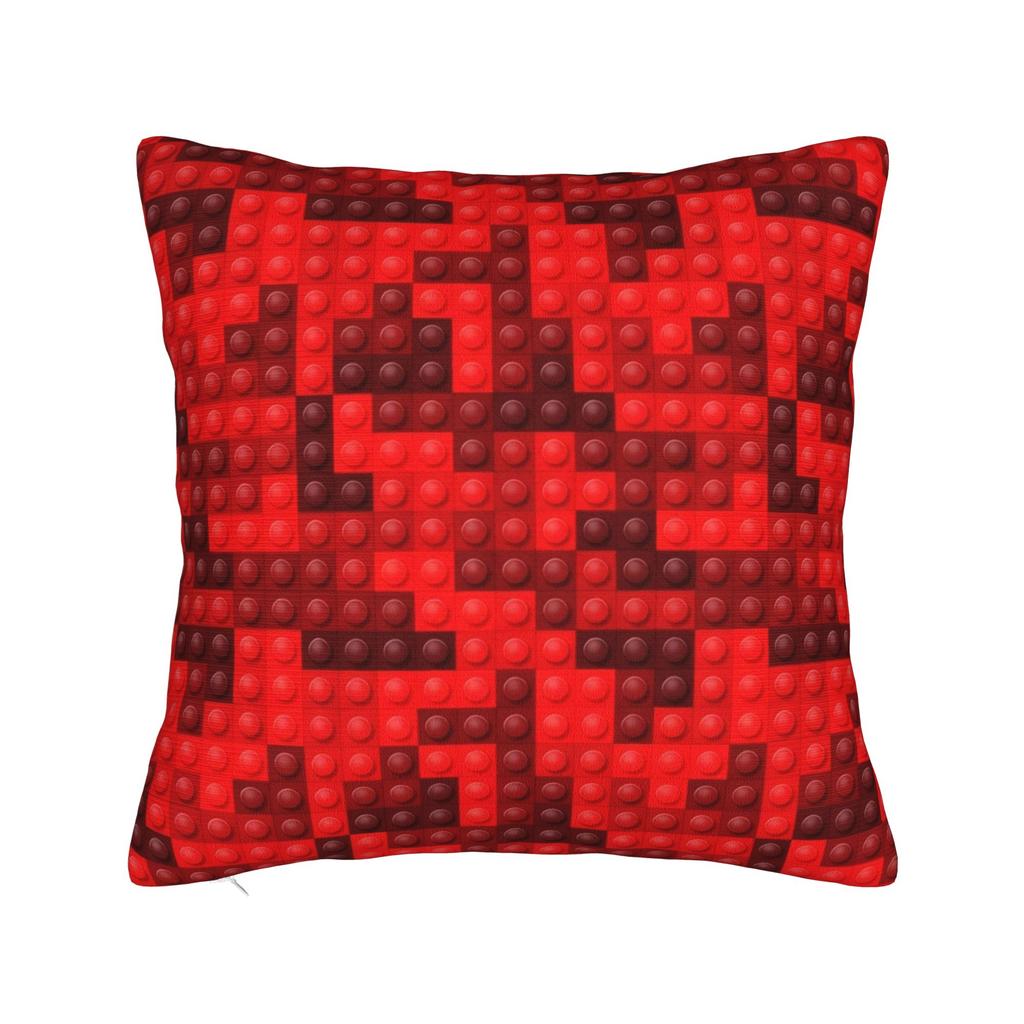 Symmetric Primary Color Building Blocks Pattern Pillow Case Funny Pillow Cover Comfy Pillowcases For Sofa Couch Bed Living Room