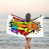 1pc SPRUNKI2 Beach Towel, Beach and Seaside Swimming Pool Equipment, Fashion Pattern, Rectangular, Travel Essentials