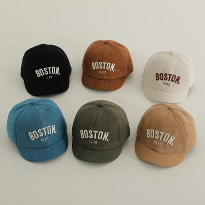 Korean Letter BOSTON Baby Baseball Cap Adjustable Embroidered Peaked Hat For Infant Autumn Soft Cotton Kids Boy Girl Sun Hats