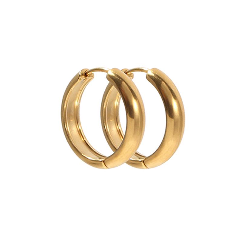 Elegant Gold Stainless Steel Earrings - Versatile, Trendy, and High-Class Jewelry for a Sophisticated Look.