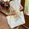 Cute Polka Dot Tote Bag for Women Shoulder Bag with Star Print and Striped Design, Large Capacity Everyday Bag