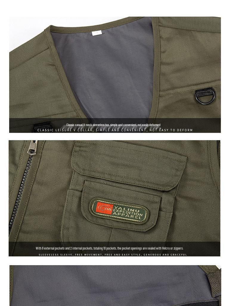 Men's Multi-Season Tactical Mesh Vest with Multi-Pockets for Fishing and Leisure