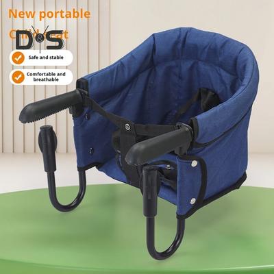 Baby Dining Table Chair Foldable Waterproof Oxford Cloth 5-Point Safety Belt Adjustable Fixing System Portable Table Dining Chair