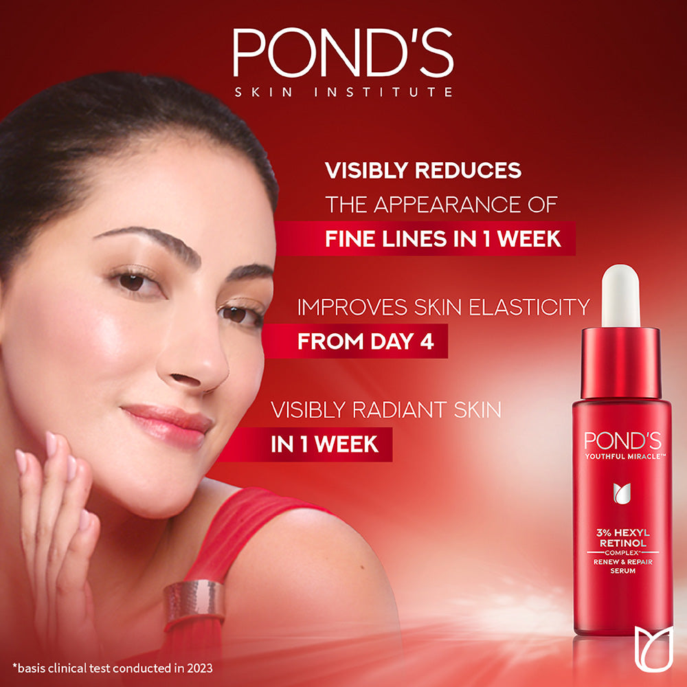 Pond’s Youthful Miracle Retinol Serum 28ml – Anti-Aging Face Serum For Glowing Skin & Fine Lines