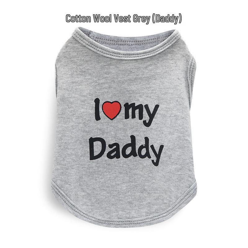 Pet Clothing: Daddy & Mommy Vest for Small Dogs - Spring, Summer, Autumn Styles.
