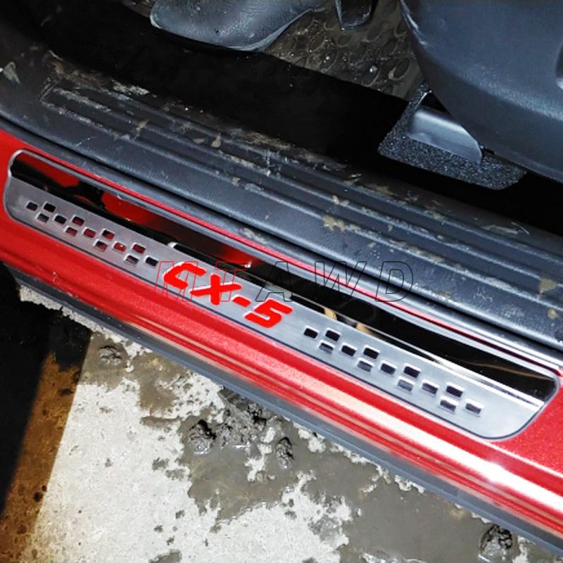 For Mazda CX-5 CX5 KE KF Accessories 2012-2024 2025 Stainless Car Door Sill Kick Scuff Plate Protectors Trim Cover Guard Styling
