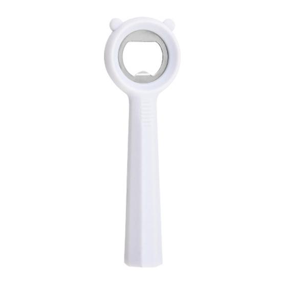 Cute Bear Bottle Opener, Stainless Steel Beer Cap Remover with Non Slip Handle, Portable Kitchen Bar Tool for Soda, Gift for Men Women