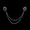 Fashion Gentleman Tassel Brooch For Men Suit Shirt Collar Crystal Cross Chain Lapel Pin Rhinestone Retro Wedding Accessories