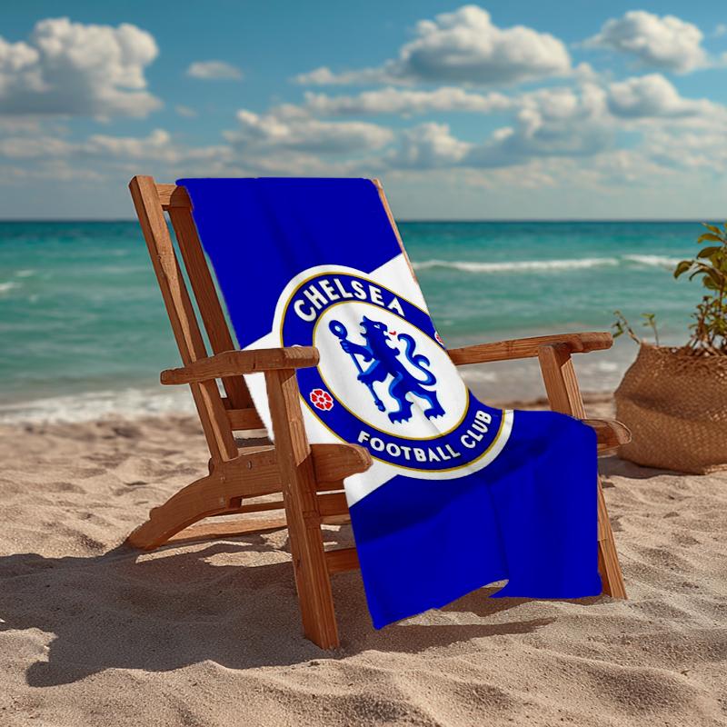 Ultra-Soft Beach Towel with Chelsea Football Club Theme,Ideal for Pool - Camping, Diving - Perfect Travel Essential, Vibrant Beach Towel.